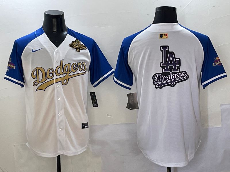 Men Los Angeles Dodgers Blank White Blue Gold Game Nike 2025 MLB Jersey style 42925->los angeles dodgers->MLB Jersey